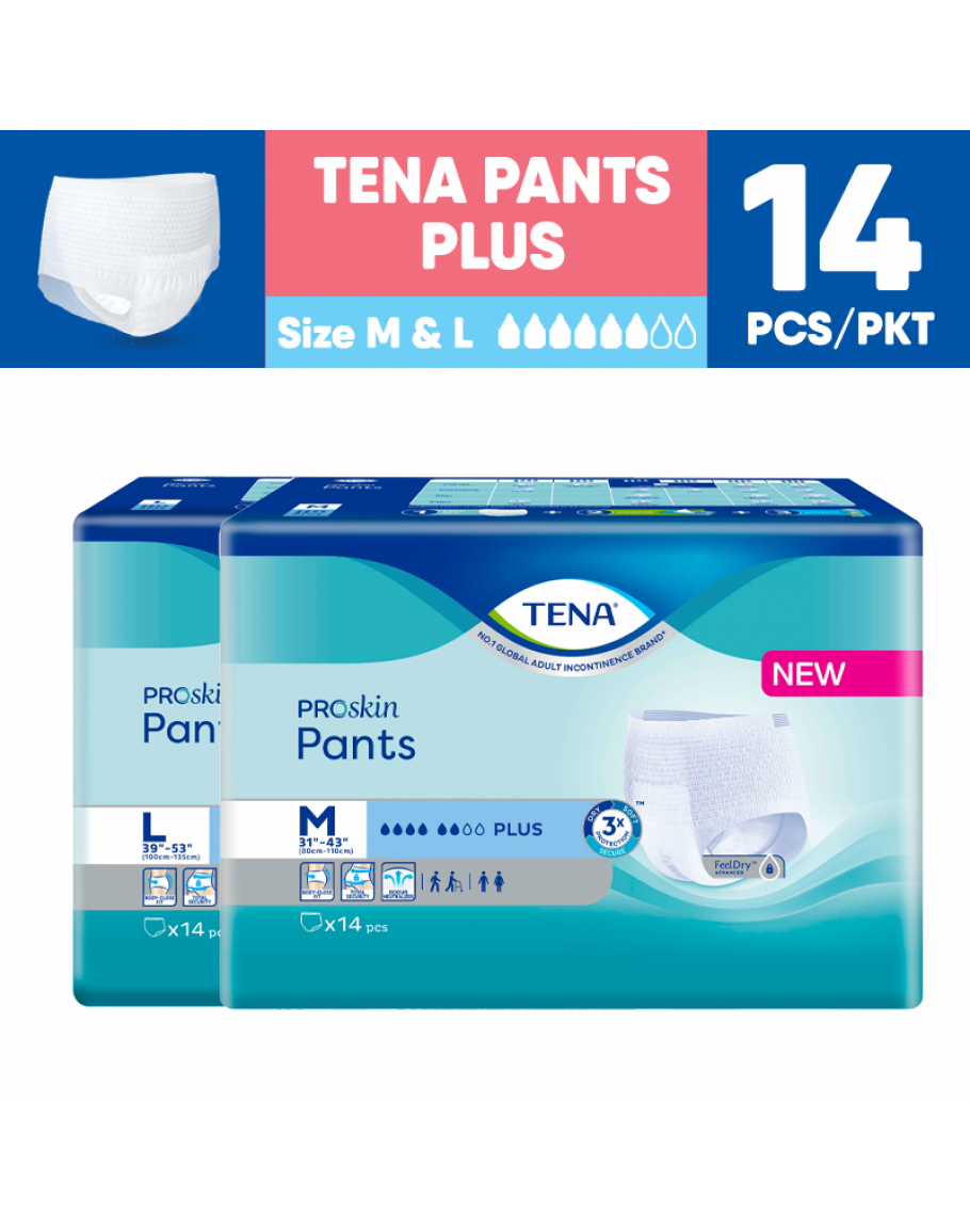 Tena Pants Plus Unisex Adult Diapers 